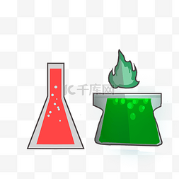 锥形瓶红色图片_精美的化学器材插画