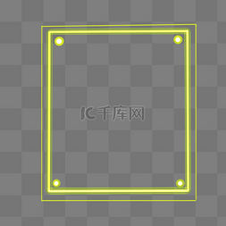 方形简约边框绿色图片_绿色霓虹边框