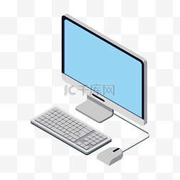 卡通白色键盘图片_办公用品电脑插画