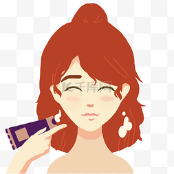 化妆教程图片_美女美妆护发插画