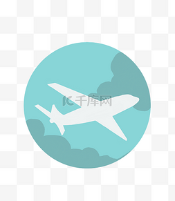交通工具剪影图片_旅行元素飞机