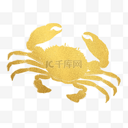 手绘海鲜螃蟹剪影