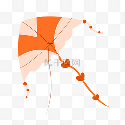 飞舞风筝图片_橙色尾巴风筝插图