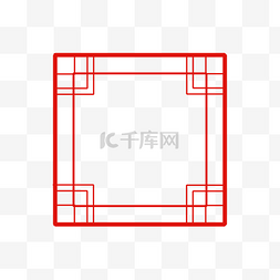 边框纹理红色方形中国风边框