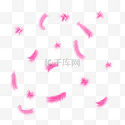 粉红色底纹图片_羽毛背景漂浮元素