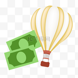旅行物件图片_美元钞票热气球