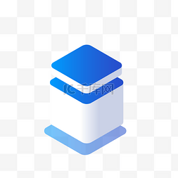 长方形3d图片_蓝色的立体方块免抠图