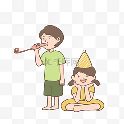 6.1儿童节快乐图片_六一儿童节做游戏的小朋友插画免