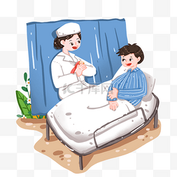 在病床上图片_照顾病人的护士