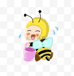 可爱水桶图片_拿水桶的小蜜蜂