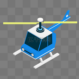 蓝色25D直升机