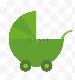 婴儿车图片_绿色婴儿车