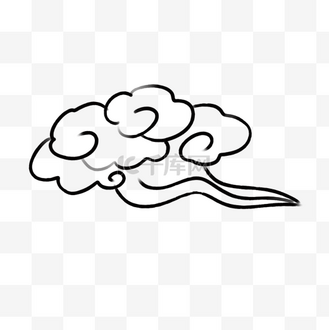 手绘水墨云朵