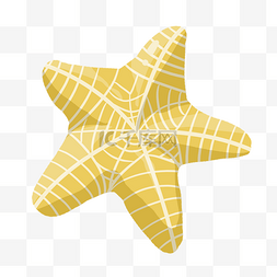 海洋动物黄色图片_黄色海星插画