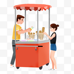 卖女孩图片_摆地摊卖冰淇淋