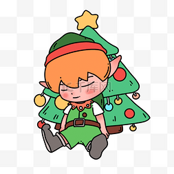 圣诞精灵elf图片_熟睡圣诞精灵剪贴画christmas elf