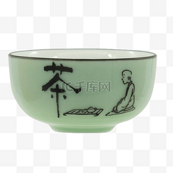 中国风绿色茶杯