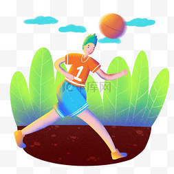 卡通男孩打篮球图片_打篮球的男孩
