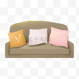 棕色的沙发和抱枕