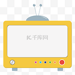 黄色怀旧电视机卡通创意边框