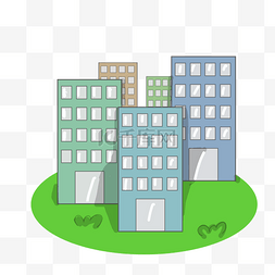 绿色文艺清新图片_蓝色和绿色的建筑物
