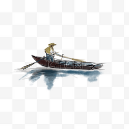 水墨渔船
