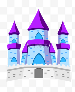 住房装饰图片_紫色的城堡装饰插画