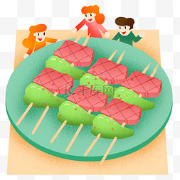 夏季烧烤肉串