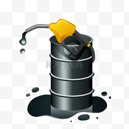 卡通能源环保图片_倾倒石油原油罐