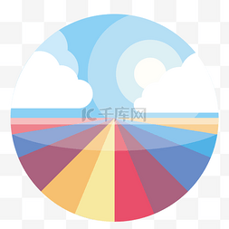 色彩展示图片_UI风景类几何圆形色彩图标
