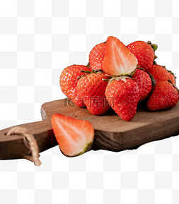 切半草莓图片_草莓水果食品
