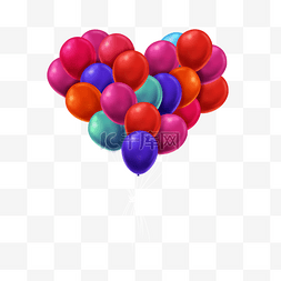 心形彩色气球