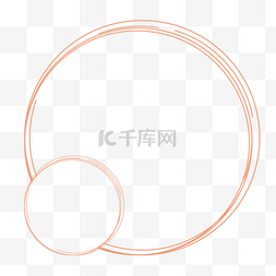 简约扁平风橘色圆形海报边框