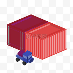 红色集装箱图片_红色集装箱装饰