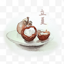 手绘插画立夏图片_立夏水彩山竹装饰图