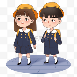 日本校服图片_穿学生制服的日本小学生