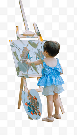 儿童的夏天的画画图片_画画的孩子