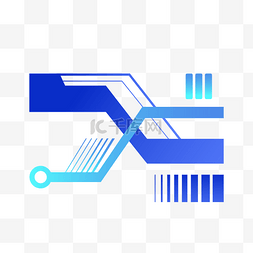 蓝色电路线科技商务装饰