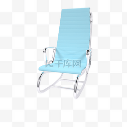 家具沙发实物图片_仿真蓝色单人靠椅摇椅