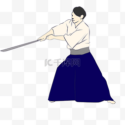 挥剑的武士图片_日本武士武者