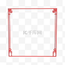 古风纹理背景图片_C4D简约复古红色中国风边框