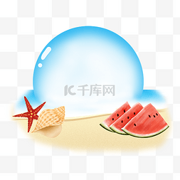 夏天海星图片_夏天沙滩大海装饰边框