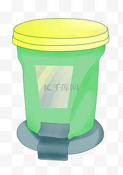 绿色垃圾桶卡通图片_绿色的卡通垃圾桶
