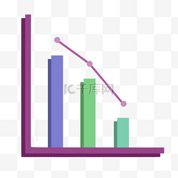 卡通ppt图表图片_下滑PPT分析图表插画