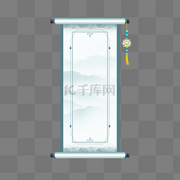 素雅图片_中国风古风手绘素雅卷轴