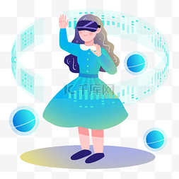 未来科技电子VR技术虚拟素材