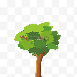森林绿色卡通图片_卡通新鲜绿色的大树