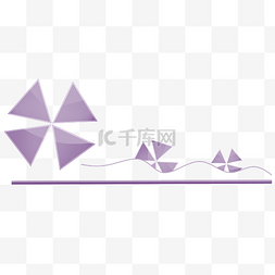 分割线紫色图片_ 紫色对称三角形分割线