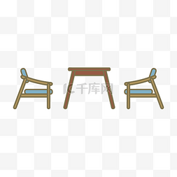 蓝色餐桌桌椅