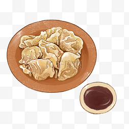 美味饺子的素材图片_立冬手绘美味饺子